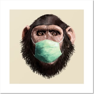 monkey in mask Posters and Art